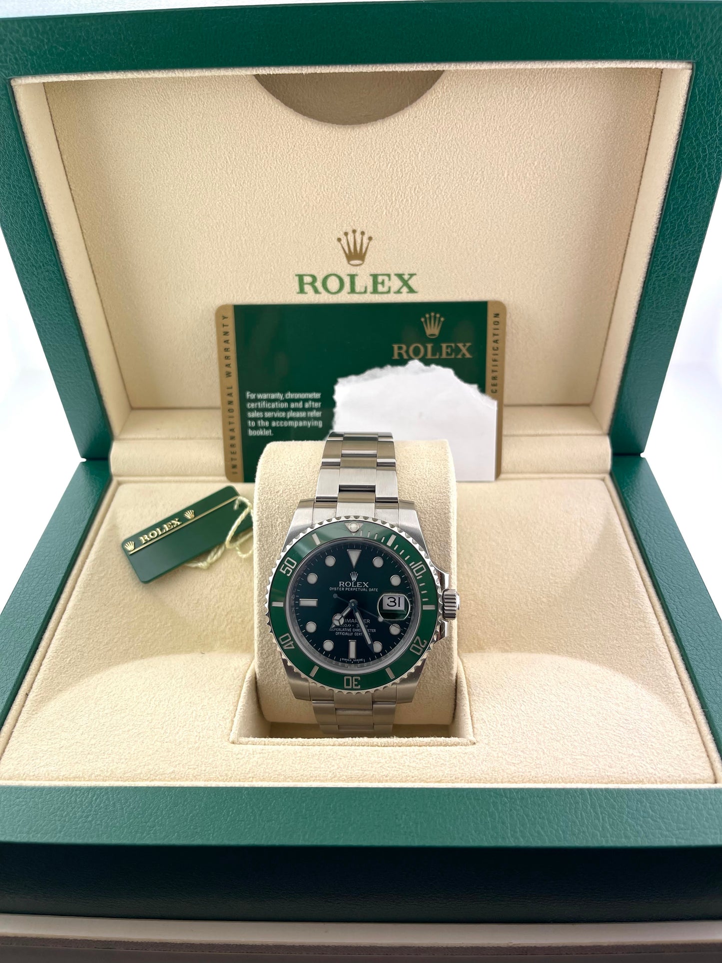2013 Rolex Submariner 116610LV Hulk Green Dial With Box + Papers 40mm