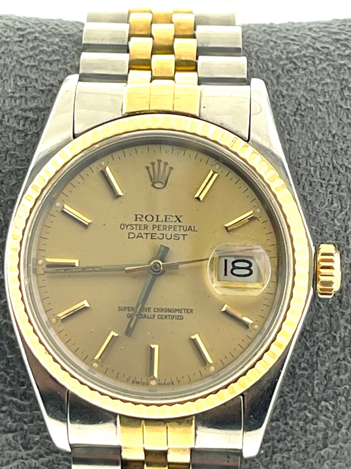 1984 Rolex Datejust 16013 Champagne Dial Two Tone Jubilee No Papers 36mm