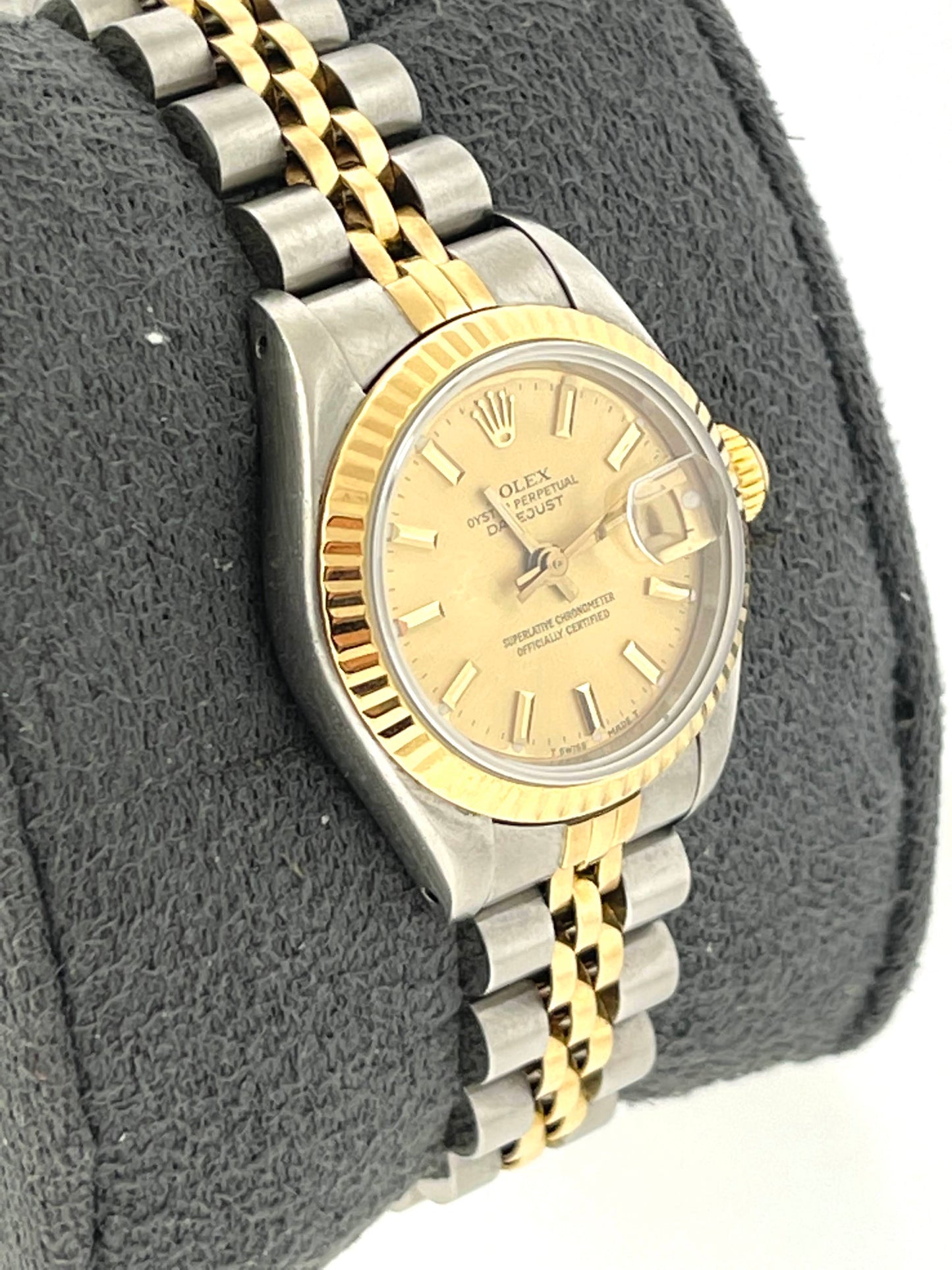 1987 Rolex Datejust 69173 Champagne Dial Two Tone Jubilee With Papers 26mm