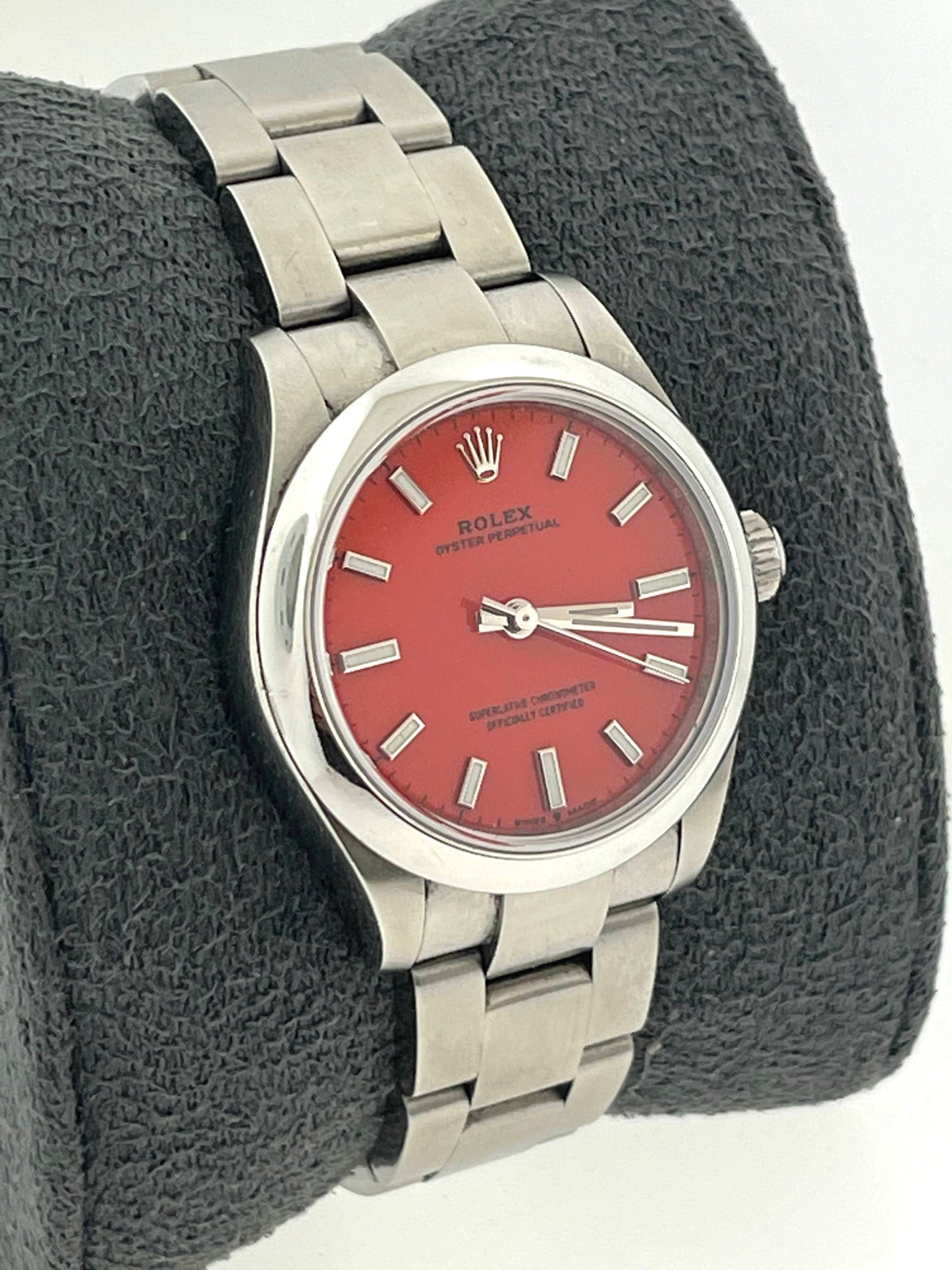 2021 Rolex Oyster Perpetual 277200 Coral Red Dial Oyster Bracelet No Papers 31mm