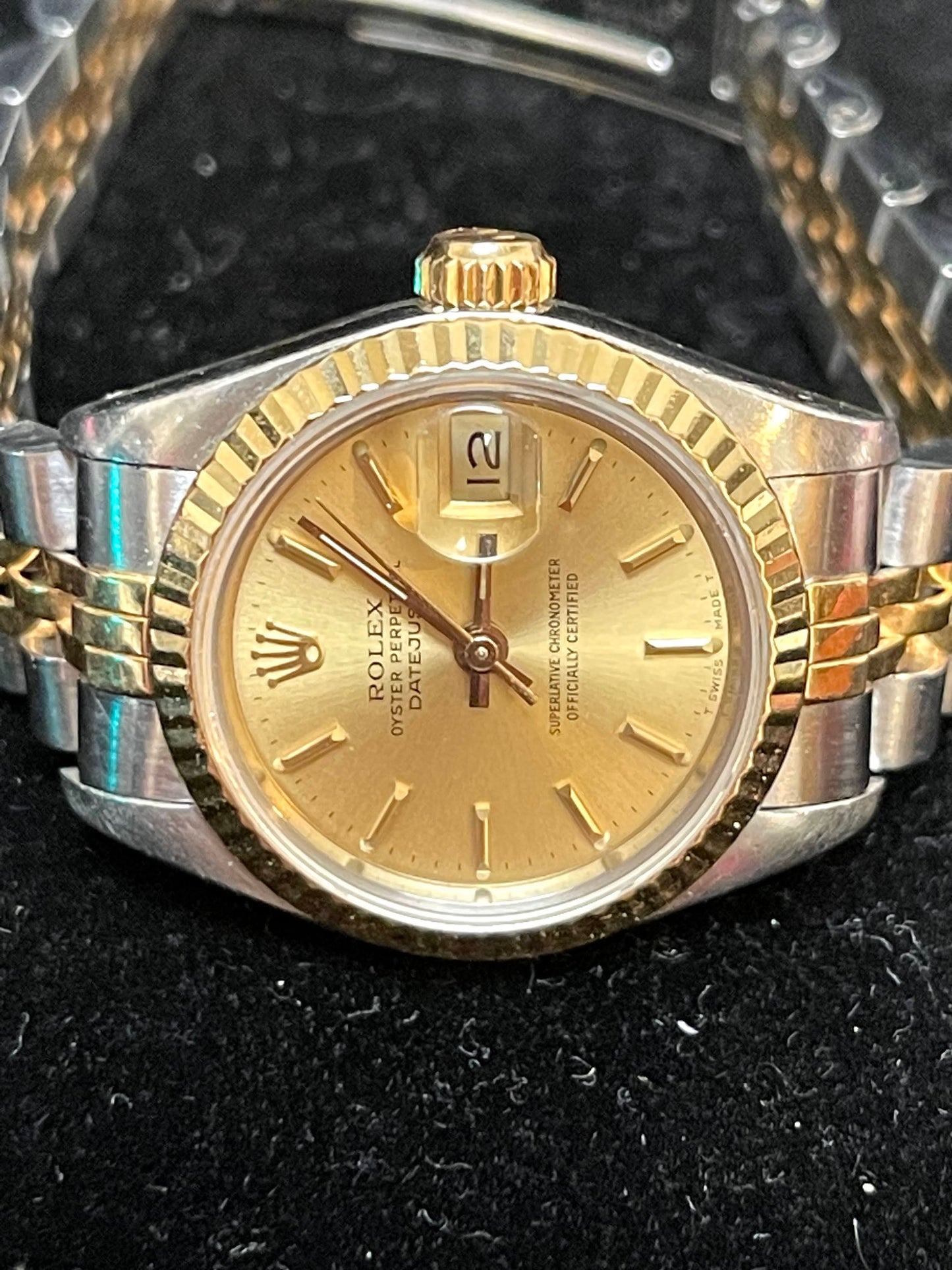 1987 Rolex Ladies Datejust 69173 Champagne Dial TT Jubilee No Papers 26mm
