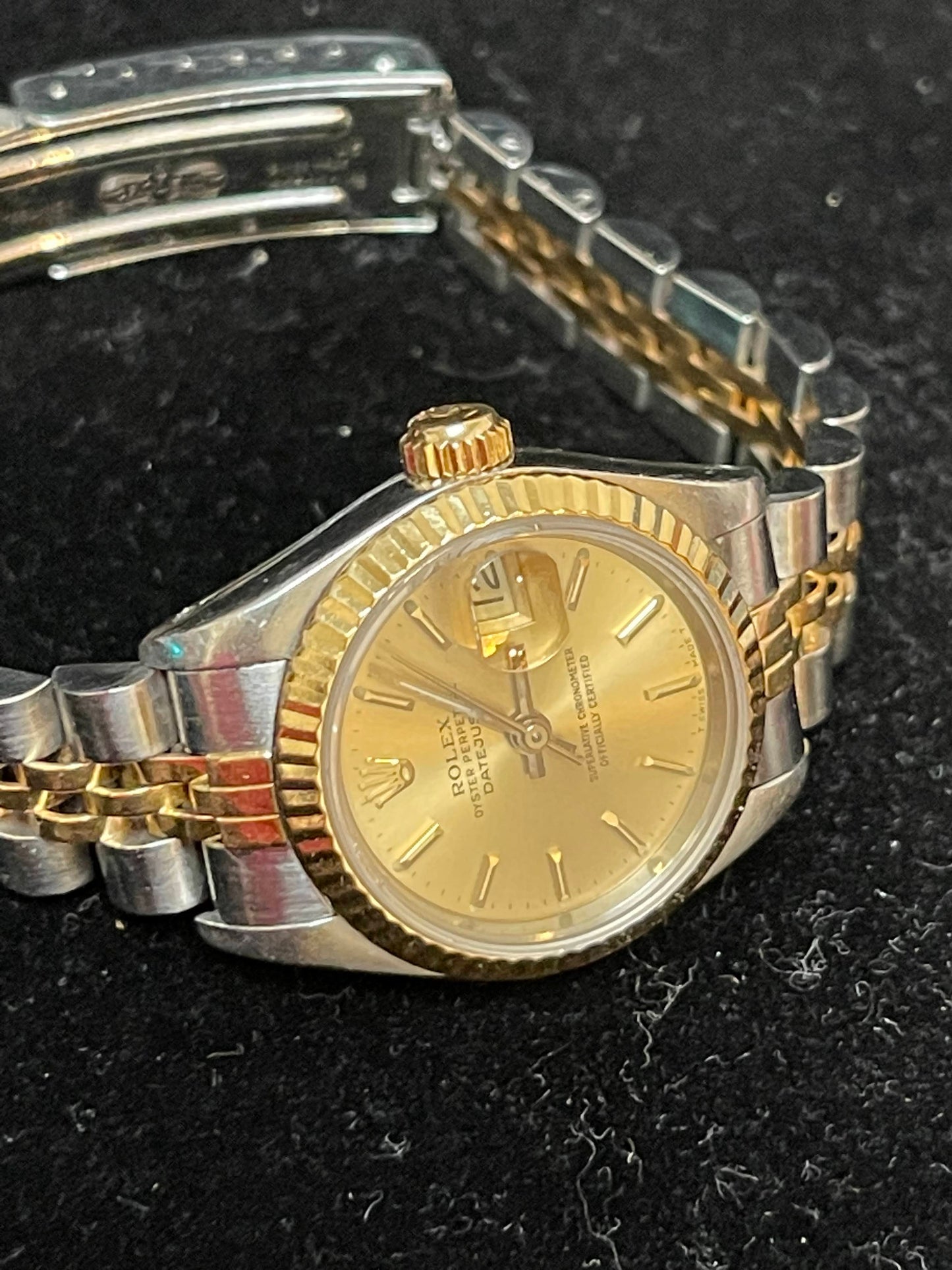 1987 Rolex Ladies Datejust 69173 Champagne Dial TT Jubilee No Papers 26mm