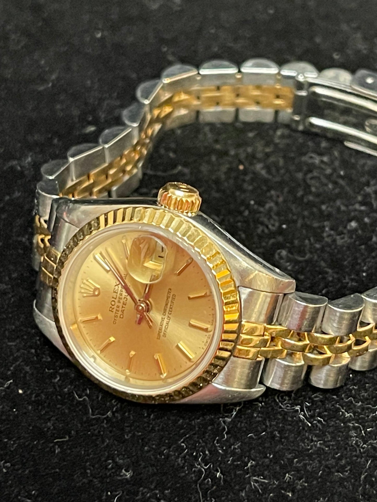 1987 Rolex Ladies Datejust 69173 Champagne Dial TT Jubilee No Papers 26mm