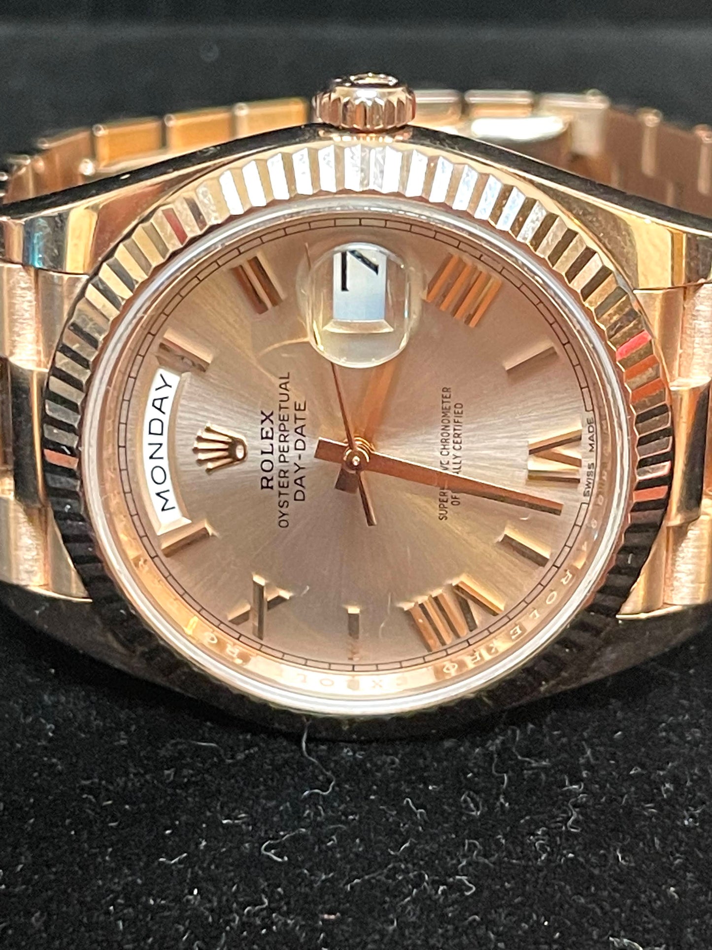 2021 Rolex Day-Date 228235 Silver Roman Dial Rose Gold President No Papers 40mm