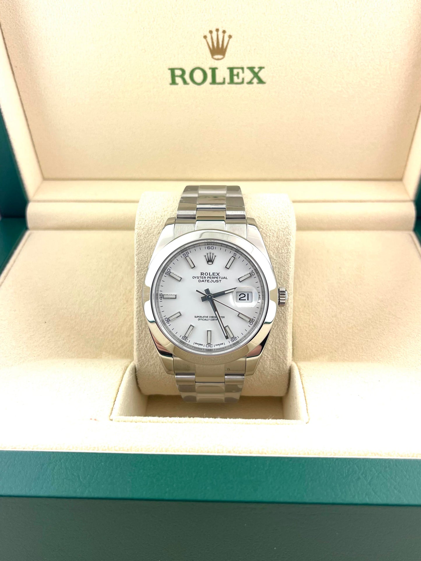 2020 Rolex Datejust 126300 White Stick Dial Oyster Bracelet No Papers 41mm