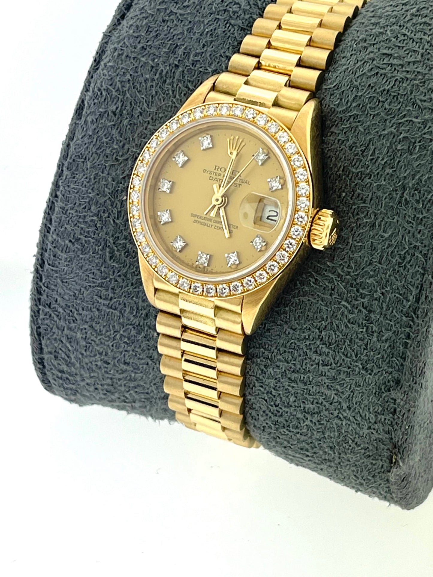 1984 Rolex Datejust Ladies President 69138 Champagne Diamond Dial No Papers 26mm