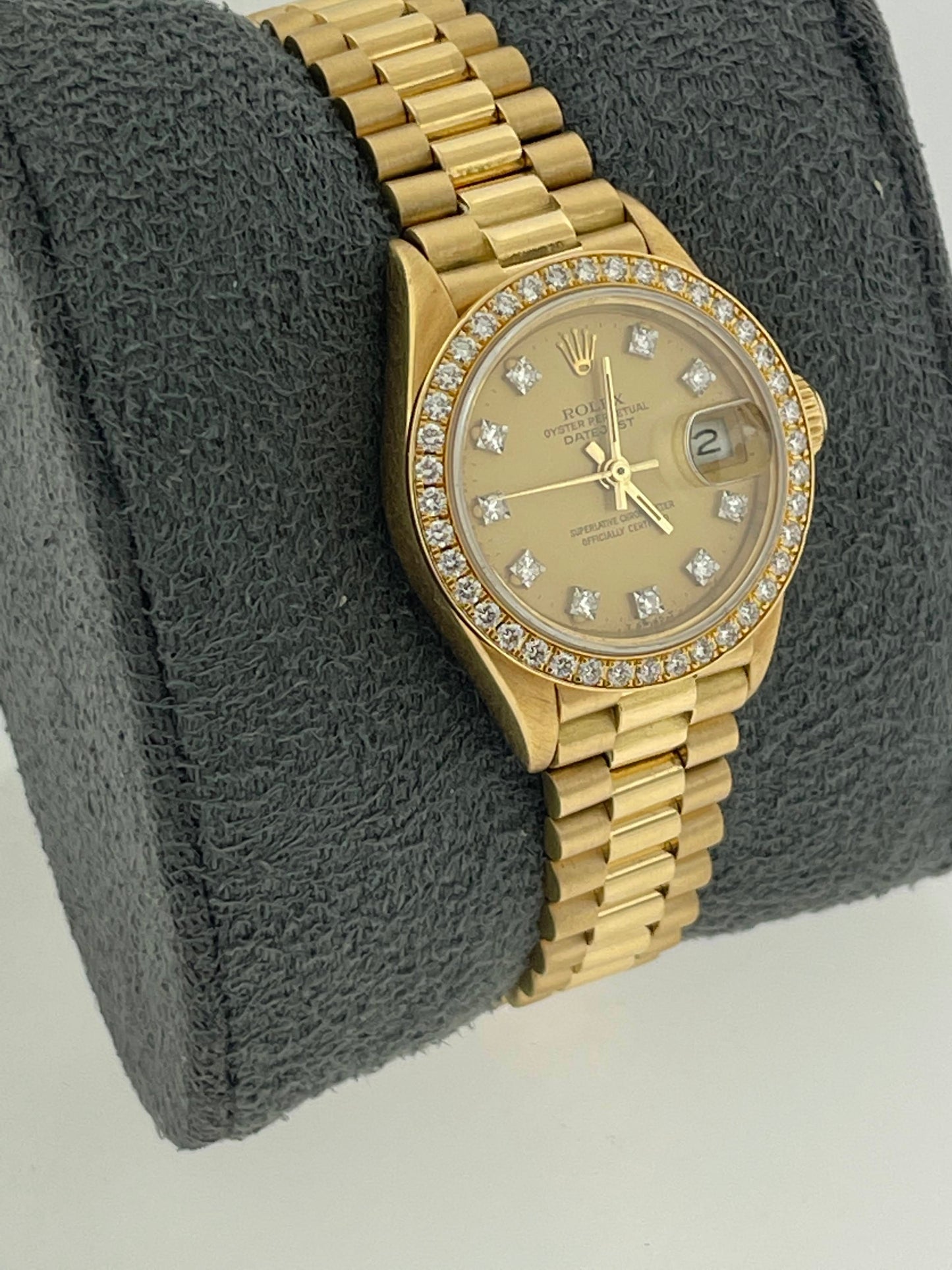 1984 Rolex Datejust Ladies President 69138 Champagne Diamond Dial No Papers 26mm
