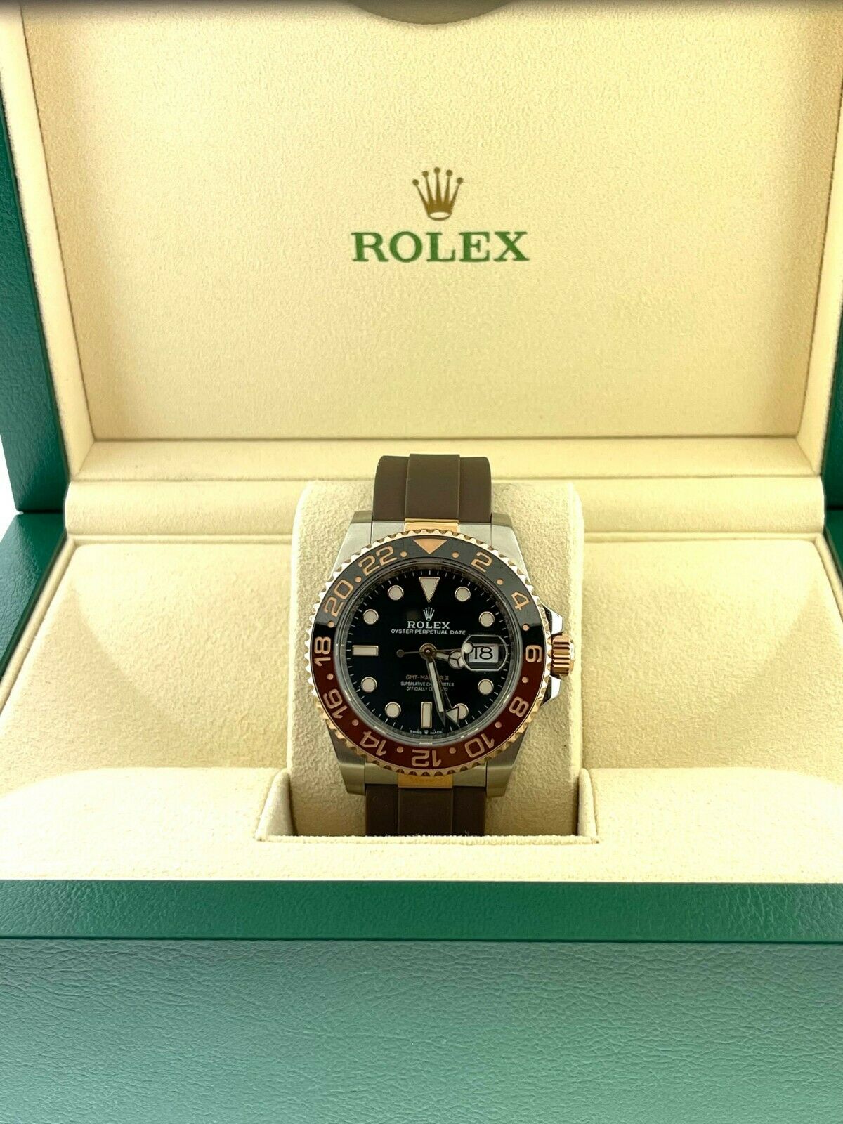 Rolex 2019 GMT-Master II 126711 Root Beer W/Custom Brown Rubber 40mm
