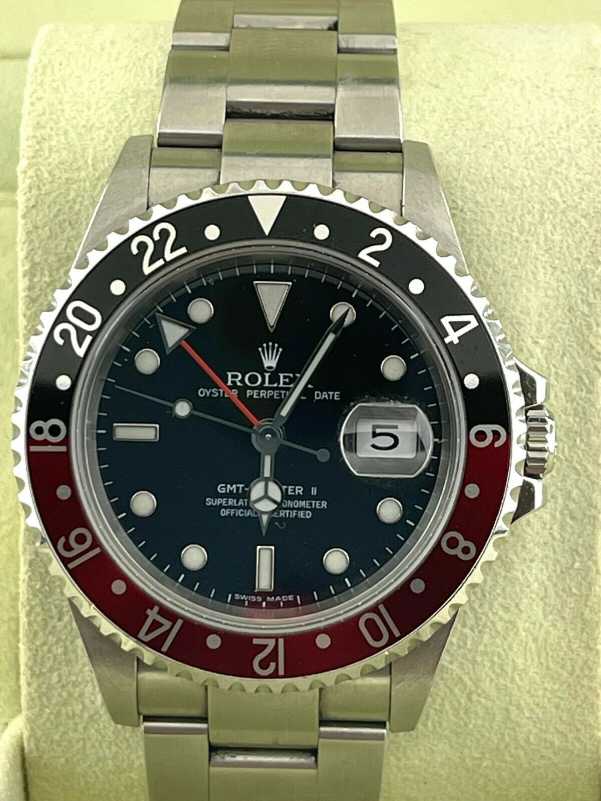 Rolex 2009 GMT-Master II 16710 Unpolished Error Coke Dial D Serial Complete 40mm