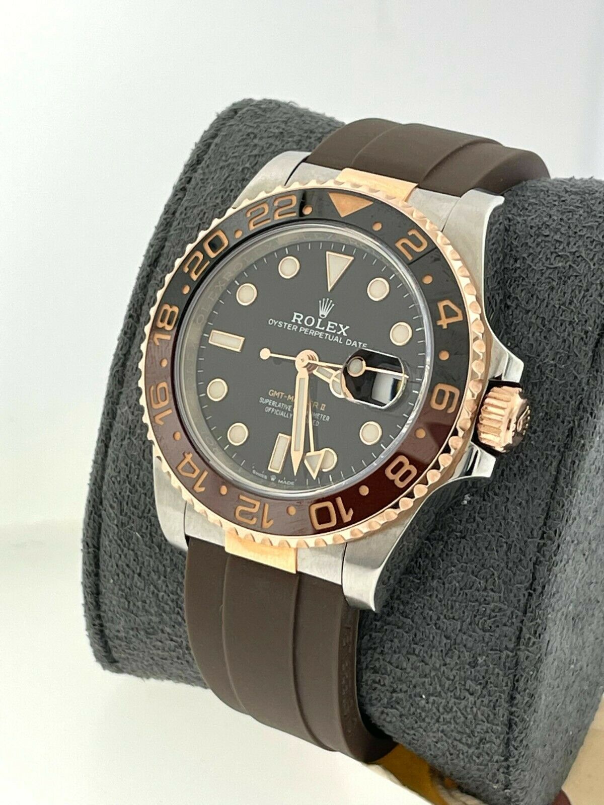 Rolex 2019 GMT-Master II 126711 Root Beer W/Custom Brown Rubber 40mm